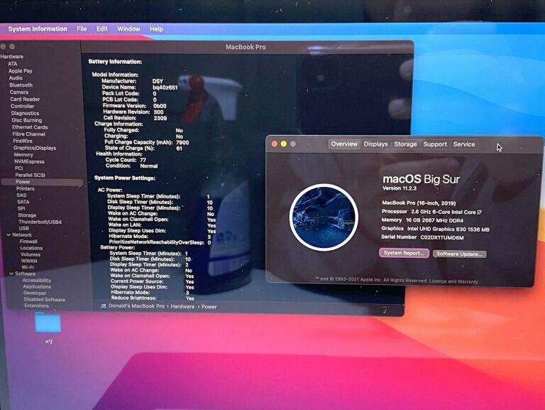 MACBOOK PRO 16 A2141 16GB/ I7 6X2.6GHZ /512SSD