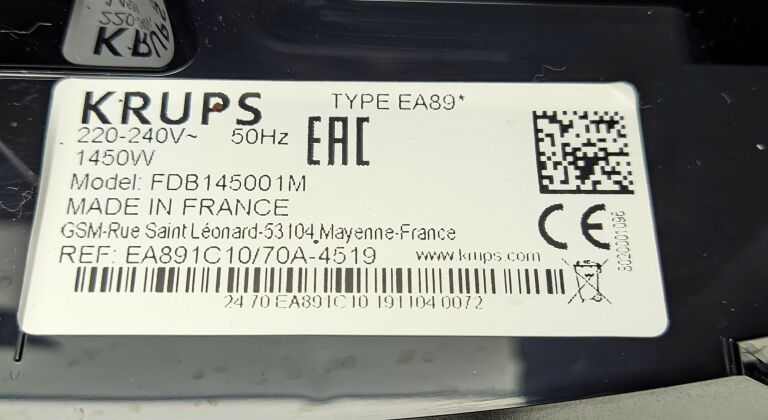 EKSPRESS DO KAWY KRUPS EVIDENCE EA8901 KOMPLET
