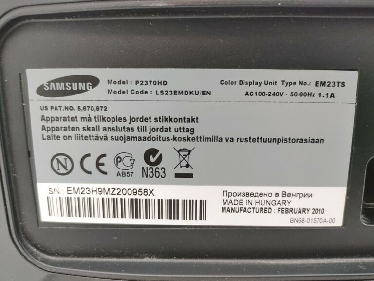 MONITOR SAMSUNG P2370HD TV / FULL HD / 5MS