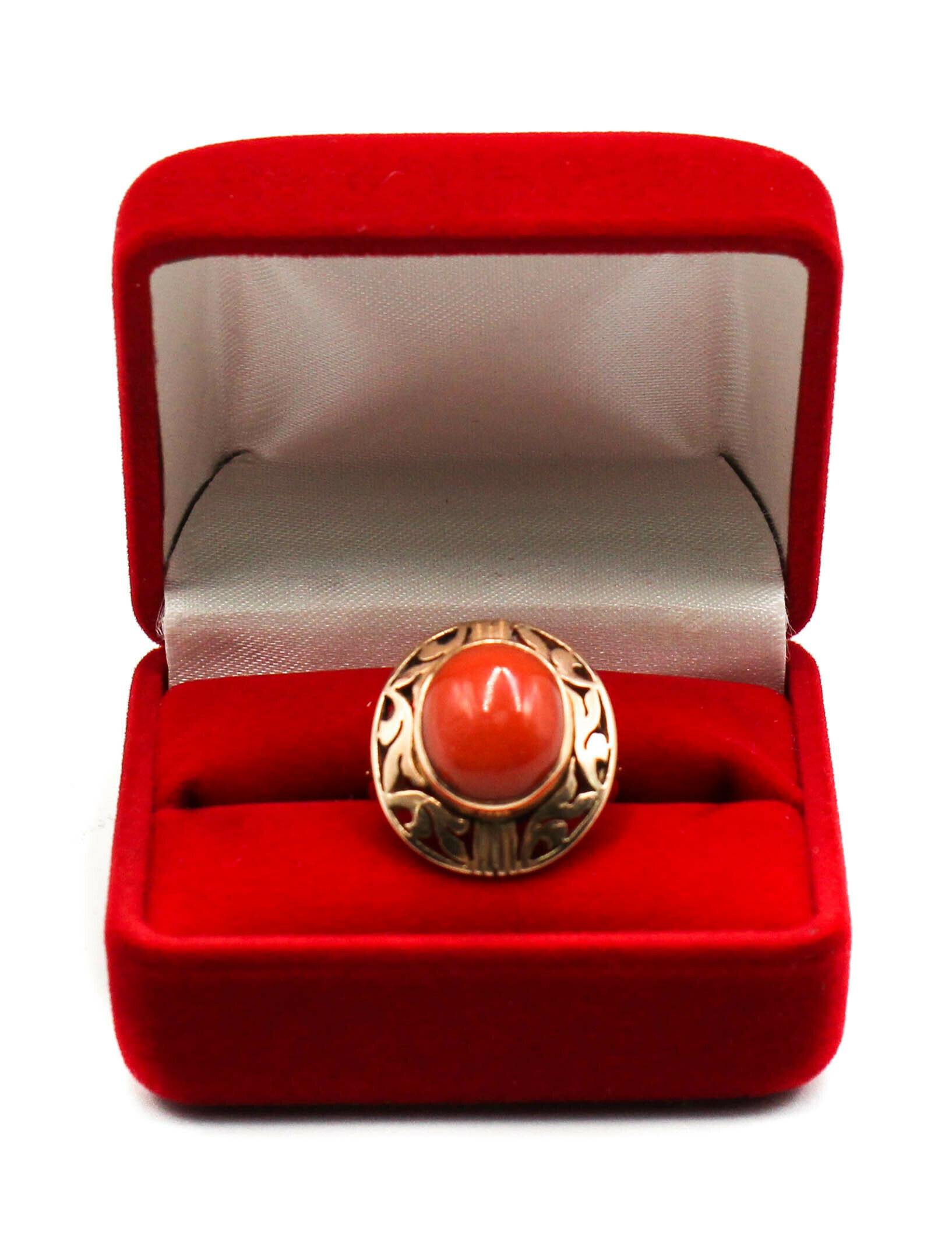 piekny-zloty-pierscionek-z-koralem-585-670g-r-12-stan-uzywany