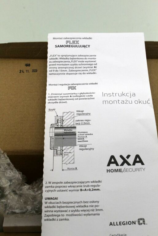 AXA KLAMKA ZEWNĘTRZNA ONTARIO 72MM ŚR 55 KOMPLET