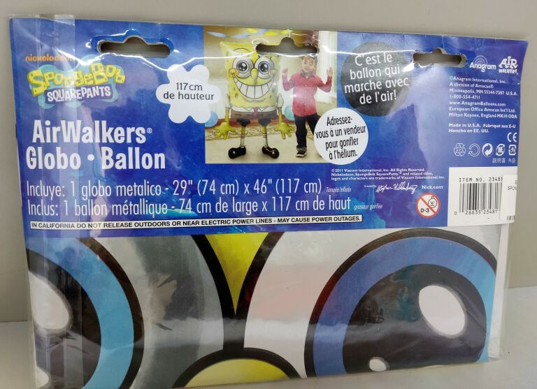 BALON, FOLIOWY SPONGEBOB - CHODZĄCY 74X117 CM