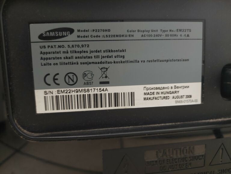 MONITOR LED SAMSUNG P2270 22