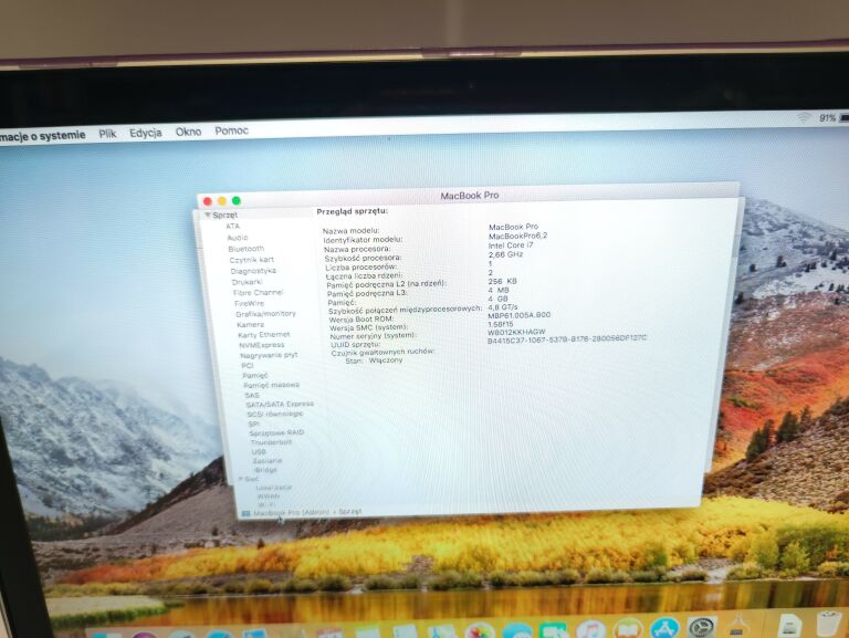 LAPTOP MACBOOK PRO 15 2015 I7 4/500GB