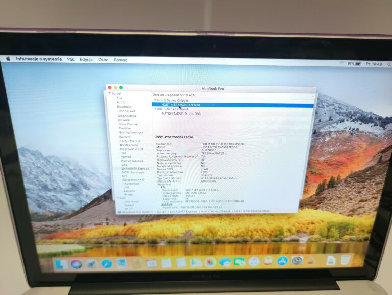 LAPTOP MACBOOK PRO 15 2015 I7 4/500GB