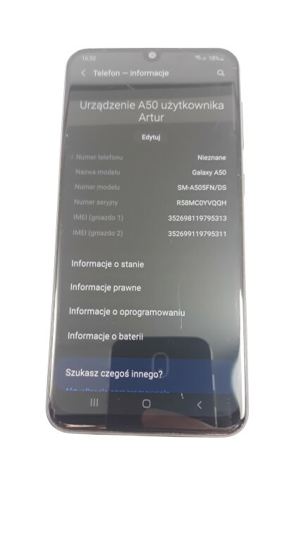 SAMSUNG GALAXY A50 4 GB / 128 GB OPIS