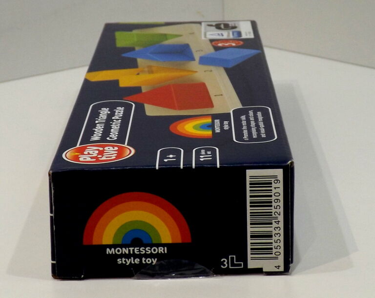 DREWNIANE PUZZLE GEOMETRYCZNE TRÓJKĄTY PLAYTIVE 1
