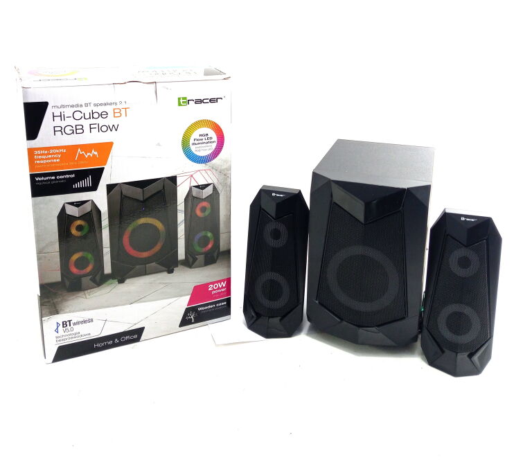 ZESTAW GŁOŚNIKÓW 2.1 TRACER HI-CUBE BT RGB FLOW