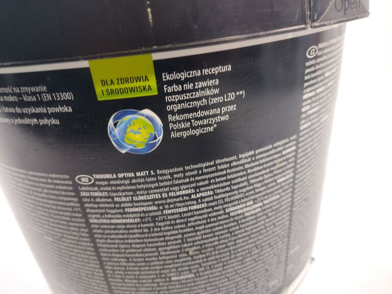 FARBA BIAŁA OPTIVA MAT 5 BIAŁA 9L PO TERMINIE !