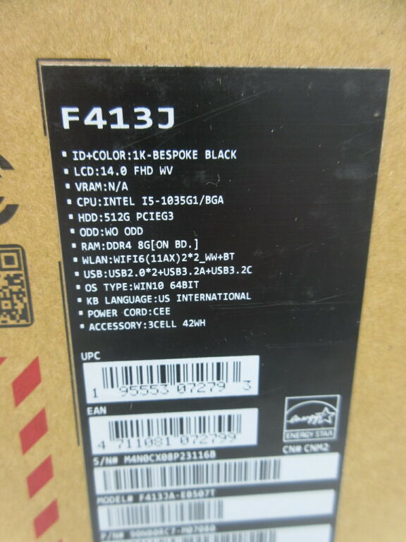 LAPTOP ASUS VIVOBOOK 14 I5-1035G1/8GB/512GB SSD