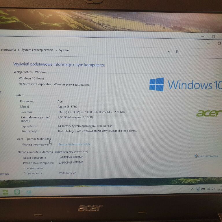 LAPTOP ACER ASPIRE E5-575G I5/4GB/1TB/WIN10