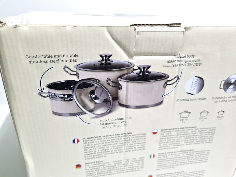 VINTAGE CUISINE RETRO GARNKI STAL NIERDZEWNA 6 EL