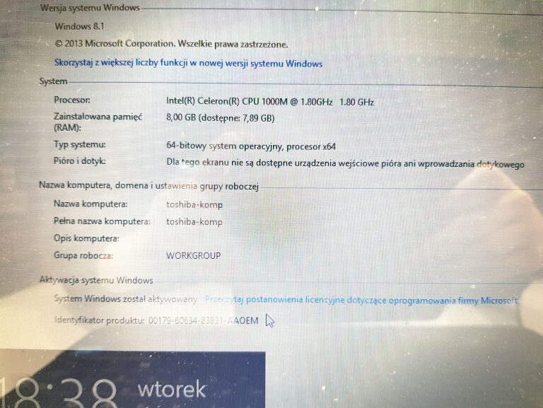 LAPTOP TOSHIBA SATELLITE C850-1NU