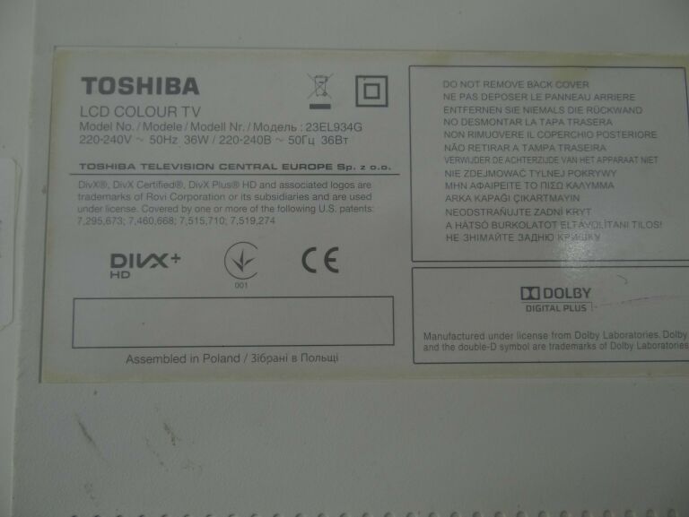 TV TOSHIBA 23EL934G