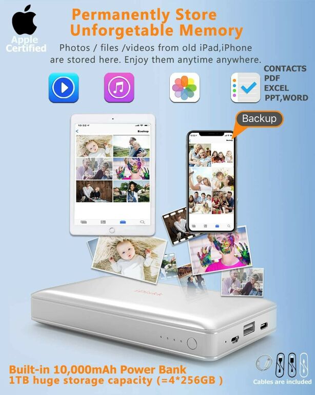 IDISKK DYSK 1TB DO IPHONE IPAD IPOD POWERBANK