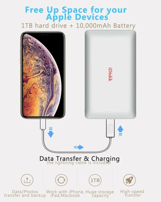 IDISKK DYSK 1TB DO IPHONE IPAD IPOD POWERBANK