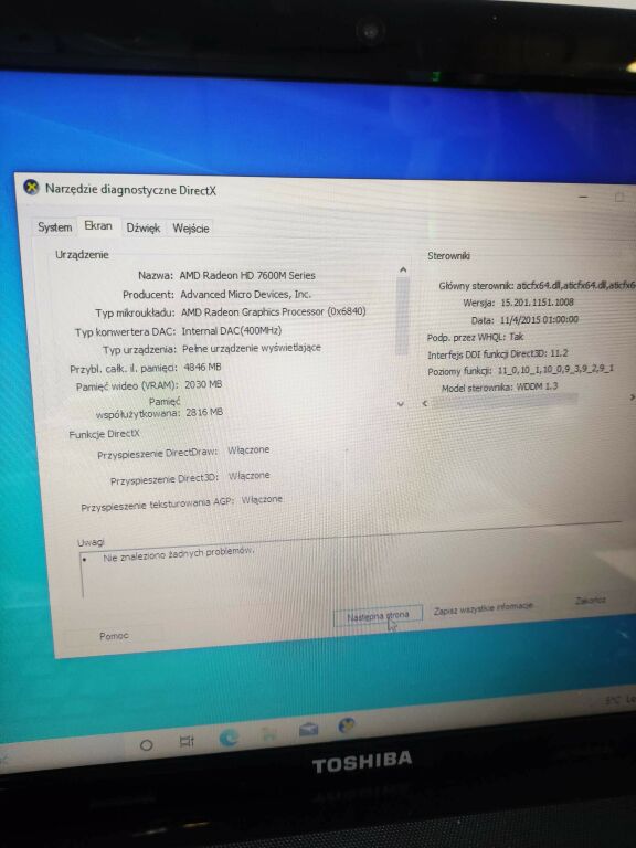 LAPTOP TOSHIBA SATELLITE L855-175 + ZASILANIE