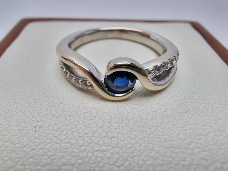 PIERŚCIONEK GLAMIRA 18K 750 BIAŁE ZŁOTO SZAFIR