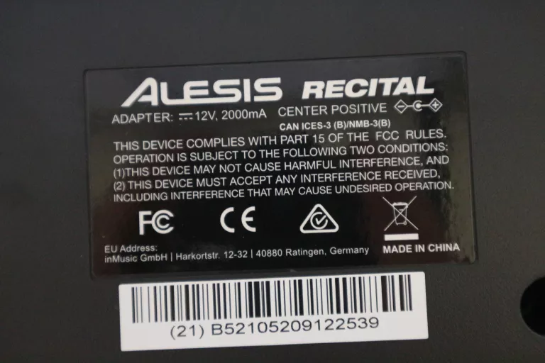 PIANINO CYFROWE ALESIS RECITAL BLACK