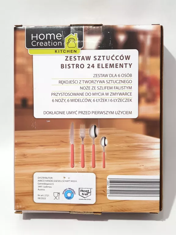 HOME CREATION ZESTAW SZTUĆCÓW 24 EL CZERWONE