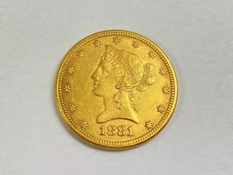 USA 10 DOLARÓW 1881 ZŁOTO