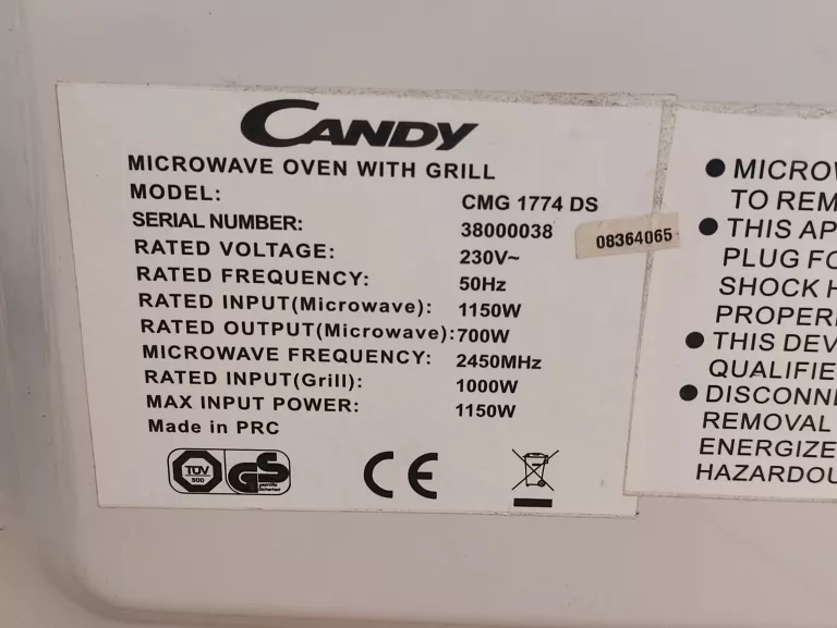 MIKROFALÓWKA CANDY CMG 1774 DS