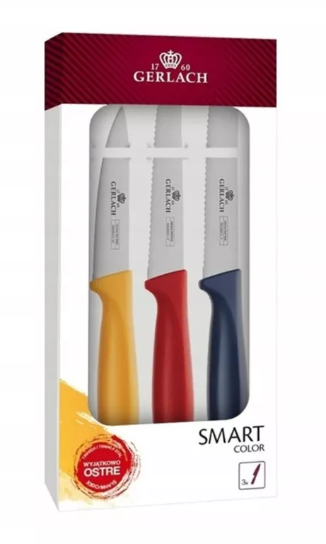 KOMPLET NOŻY W PUDEŁKU GERLACH COLOR 3 SZT. 930M