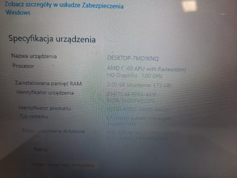 LAPTOP ACER ASPIRE ONE2/32 GB