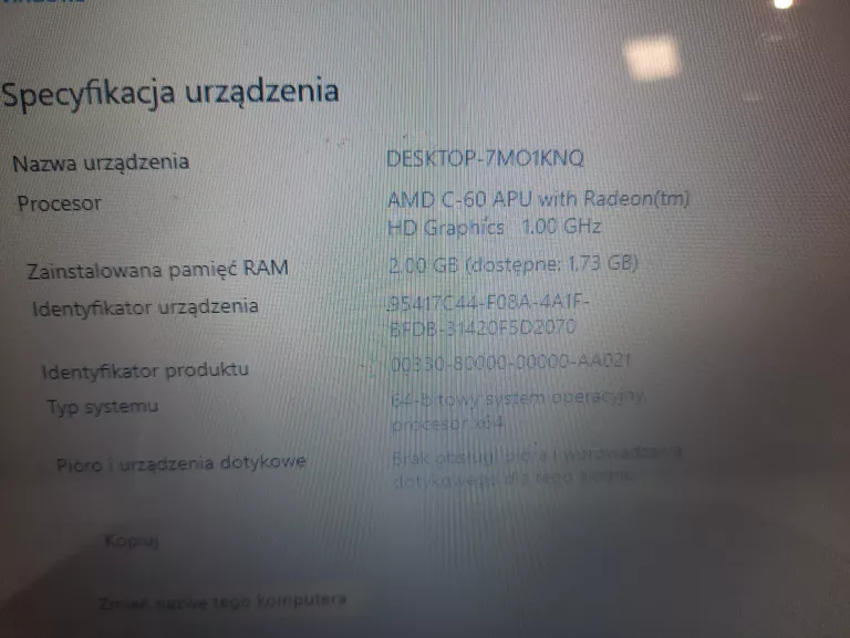 LAPTOP ACER ASPIRE ONE2/32 GB