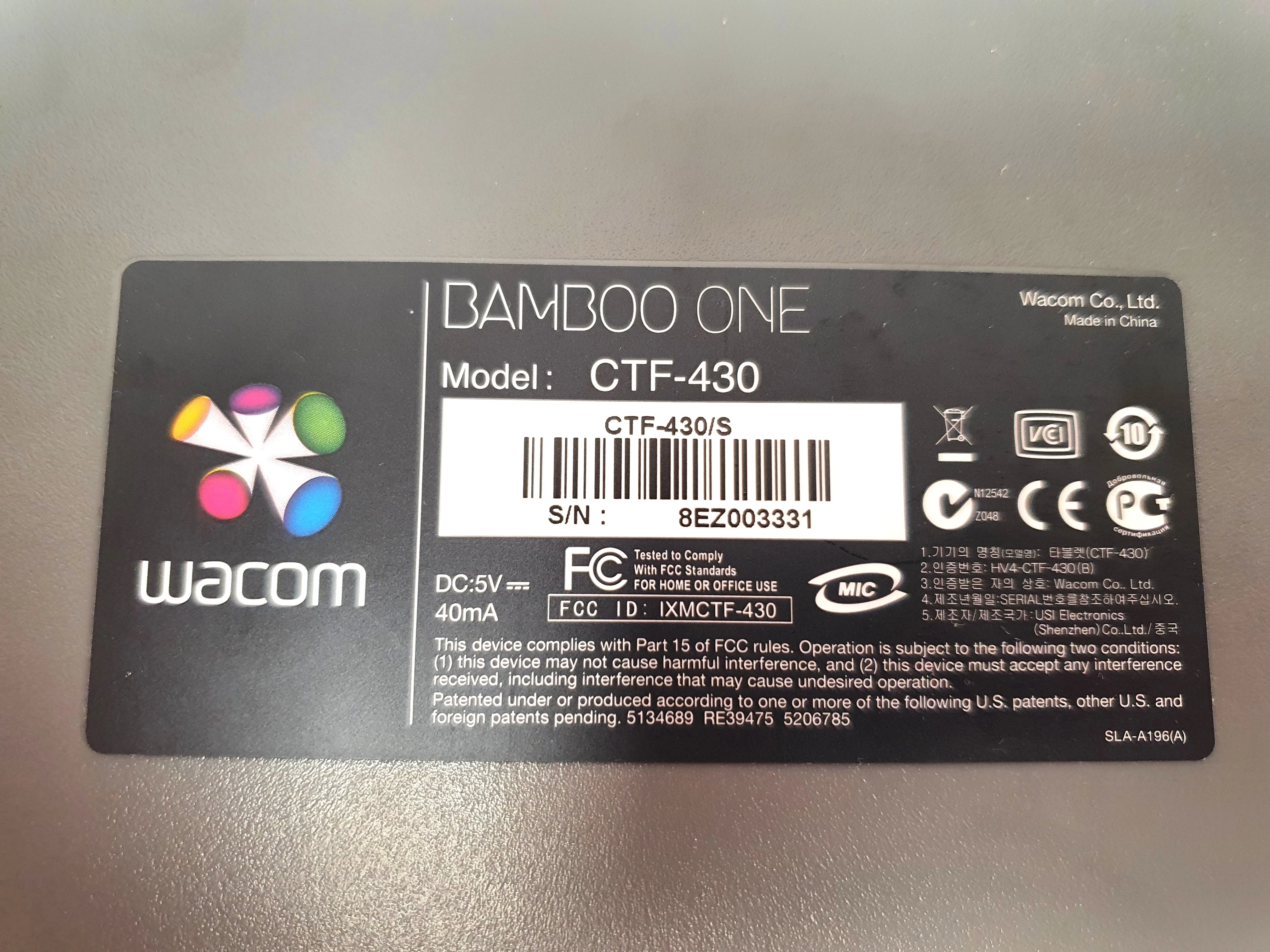 tablet-graficzny-bamboo-one-ctf-430-gg-01-model-one-13-pen-display