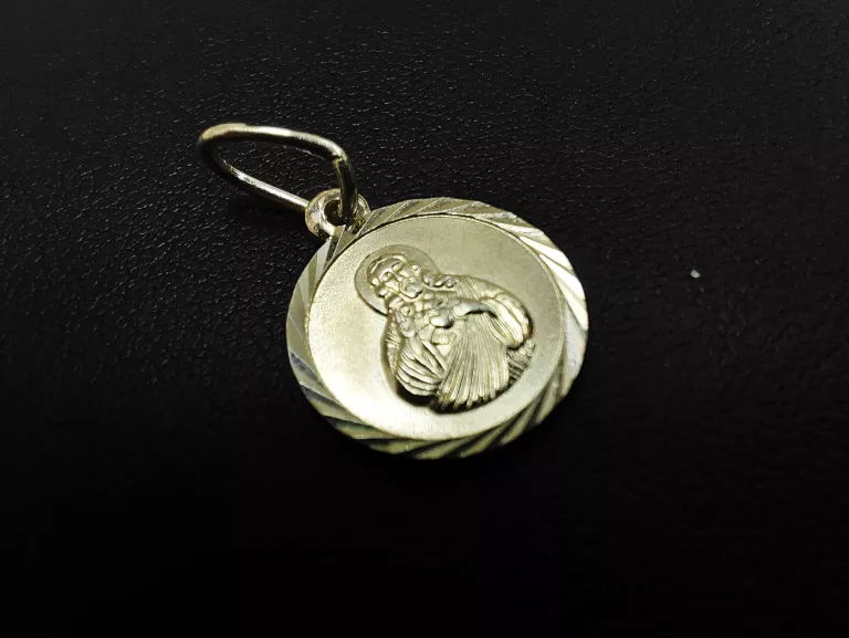 DWUSTRONNY SREBRNY MEDALIK PRÓBY 925 OKRĄGŁY 1,5G