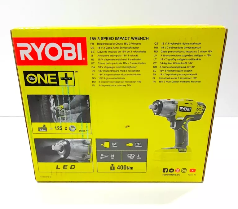 RYOBI ZESTAW WKRĘTARKA+KLUCZ UDAROWY+AKUMULATOR