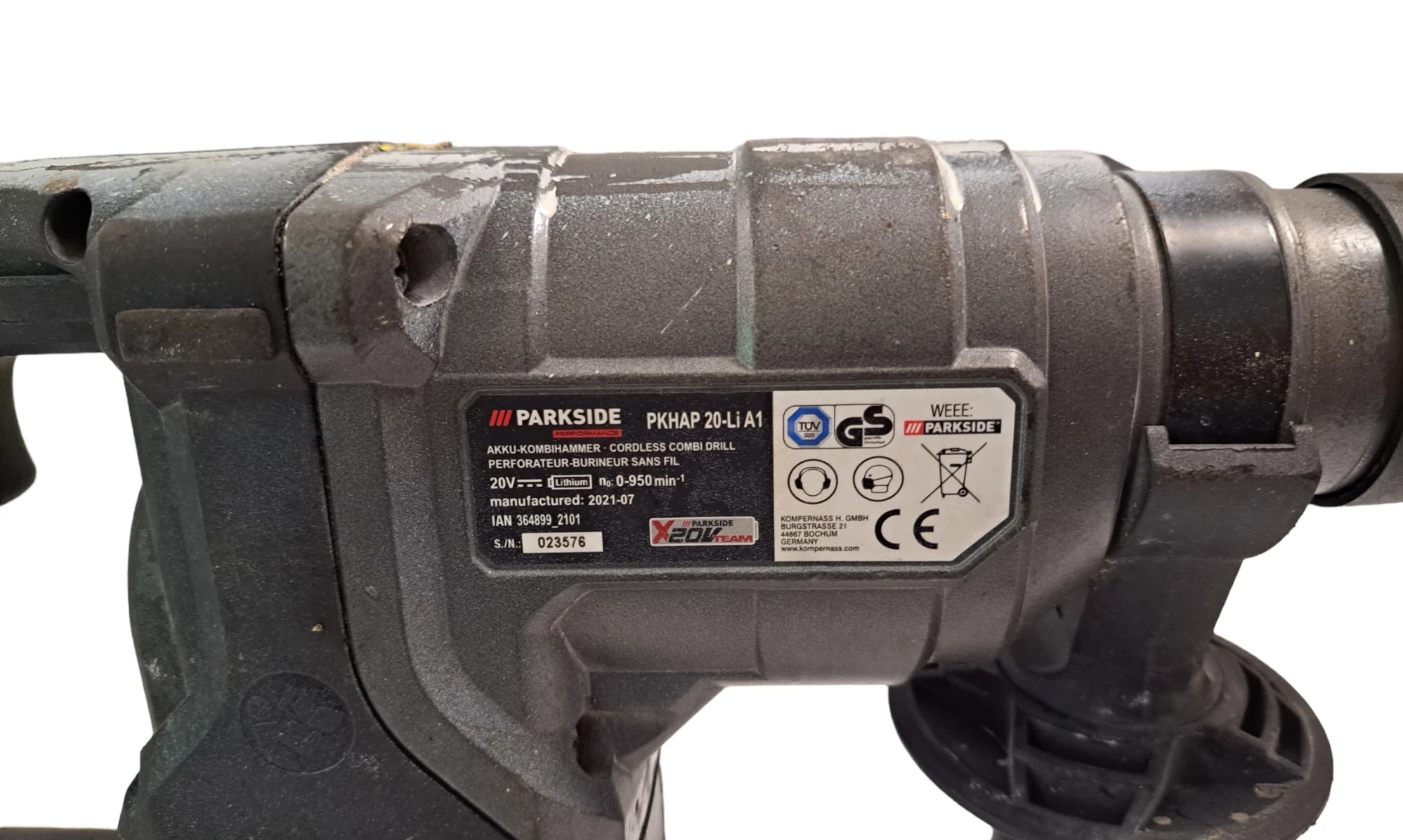 PKHAP 20-Li PARKSIDE PERFORMANCE® Perforateur-burineur sans fil, 20 V –