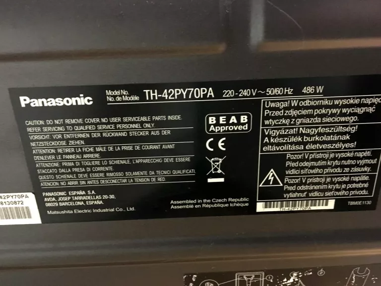 TELEWIZOR PANASONIC TH-42PY70PA