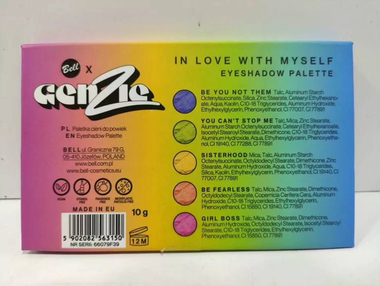 PALETA GENZIE X BELL IN LOVE WITH MYSELF EYESHADO