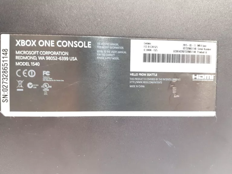 KONSOLA XBOX ONE BEZ PADA