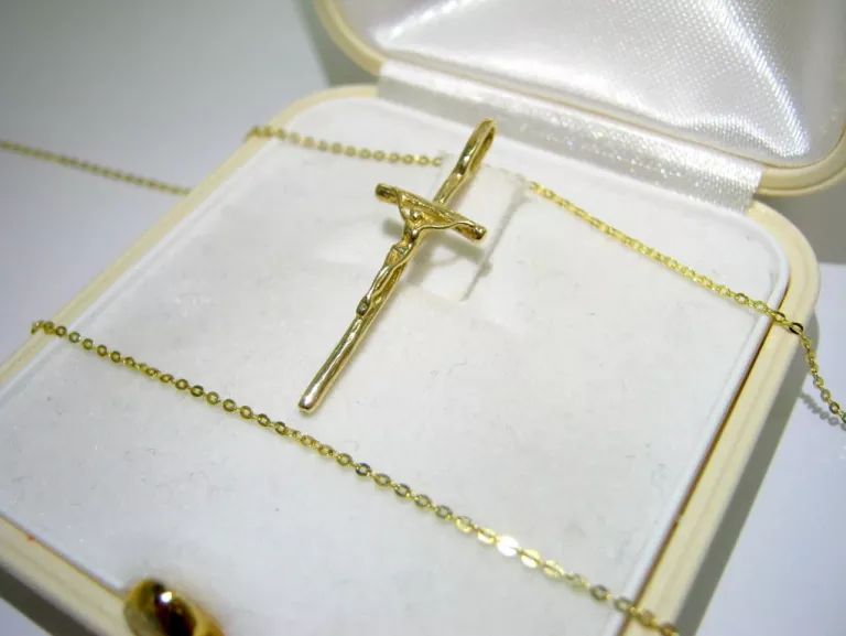 zloty-lancuszek-z-krzyzykiem-pr-585-45cm-okazja-pilsudskiego-7-tarnowskie-gory