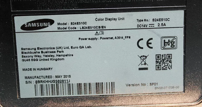 MONITOR SAMSUNG S24E510C 24 CALE CURVED FULL HD