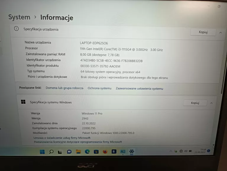 LAPTOP ACER ASPIRE 5 I3, 8/256GB