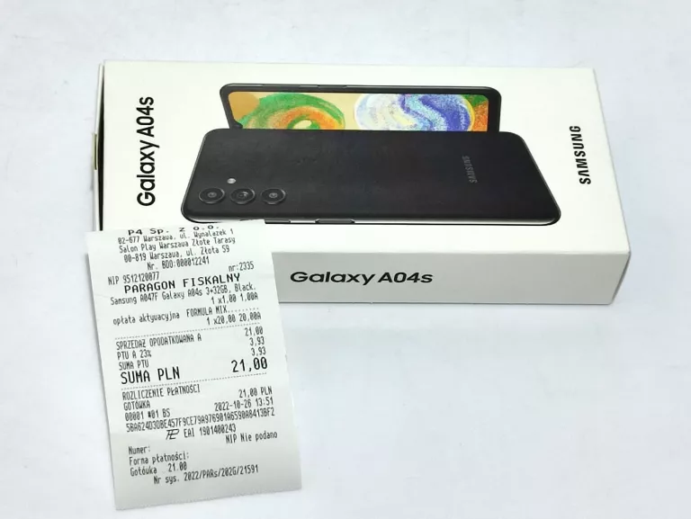 TELEFON SAMSUNG GALAXY A04S 3/32GB KOMPLET GWARAN