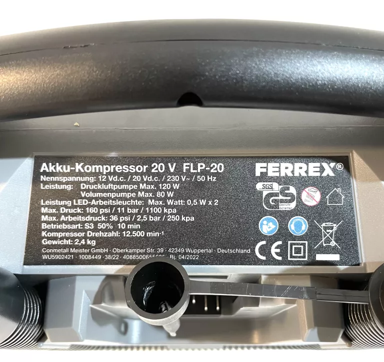 KOMPRESOR AKUMULATOROWY FERREX FLP-20