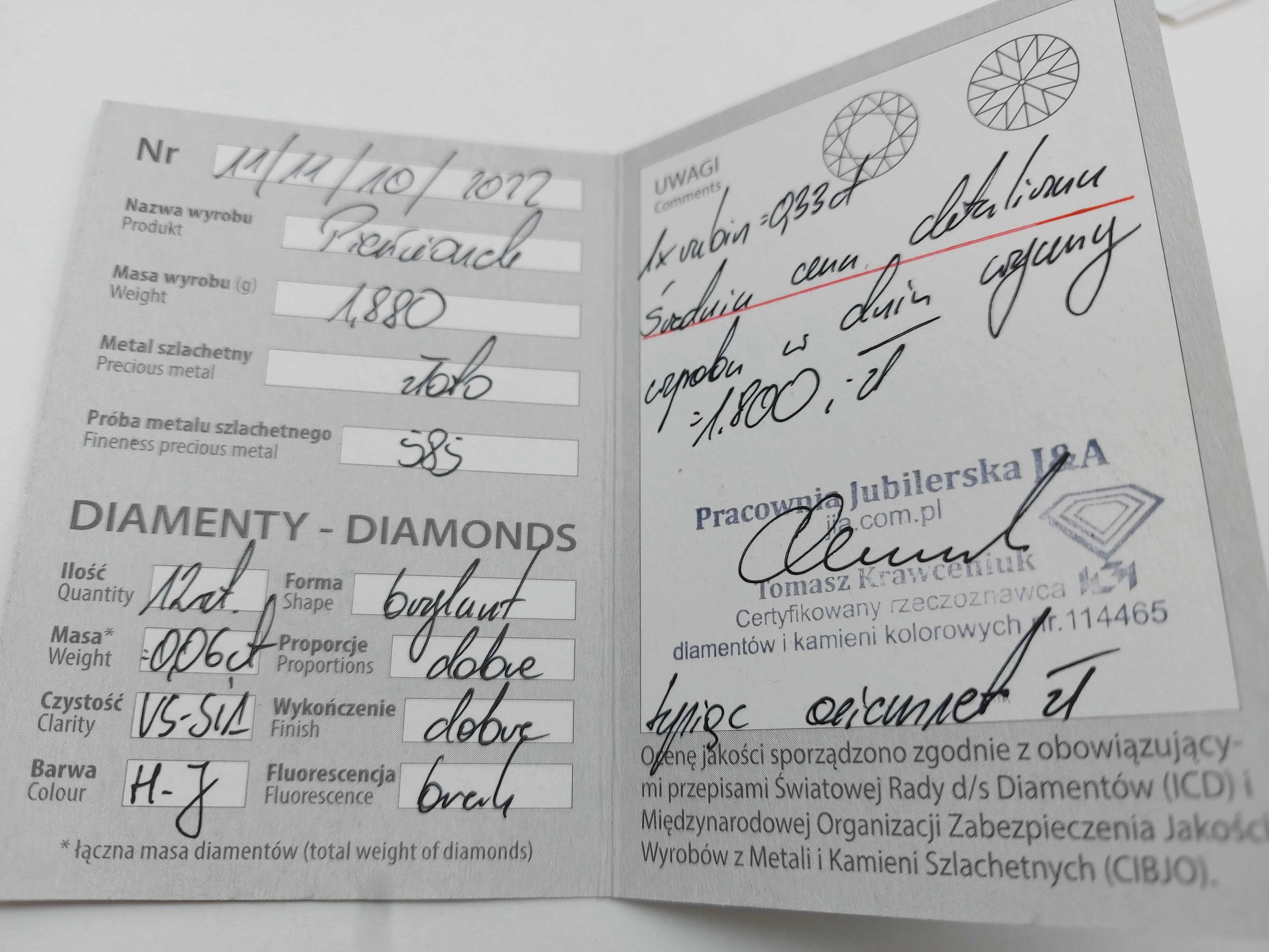 zloty-pierscionek-z-rubinem-i-12-brylantami-585-stan-uzywany