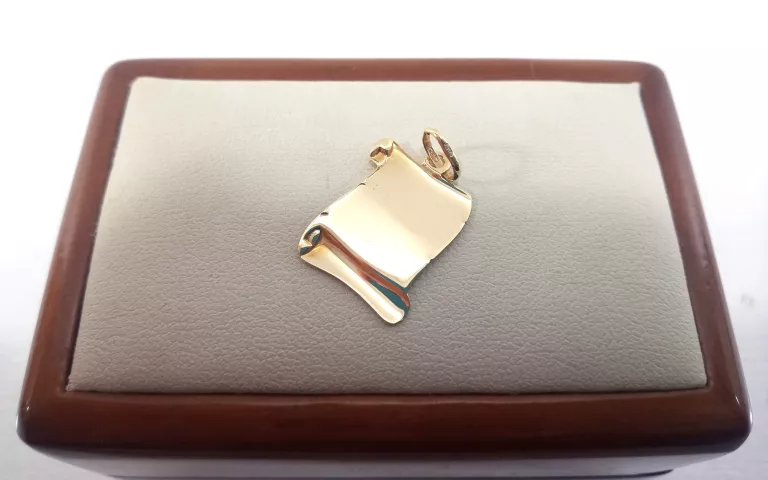 wyjatkowa-zlota-zawieszka-blaszka-grawer-k-j-material-zolte-zloto