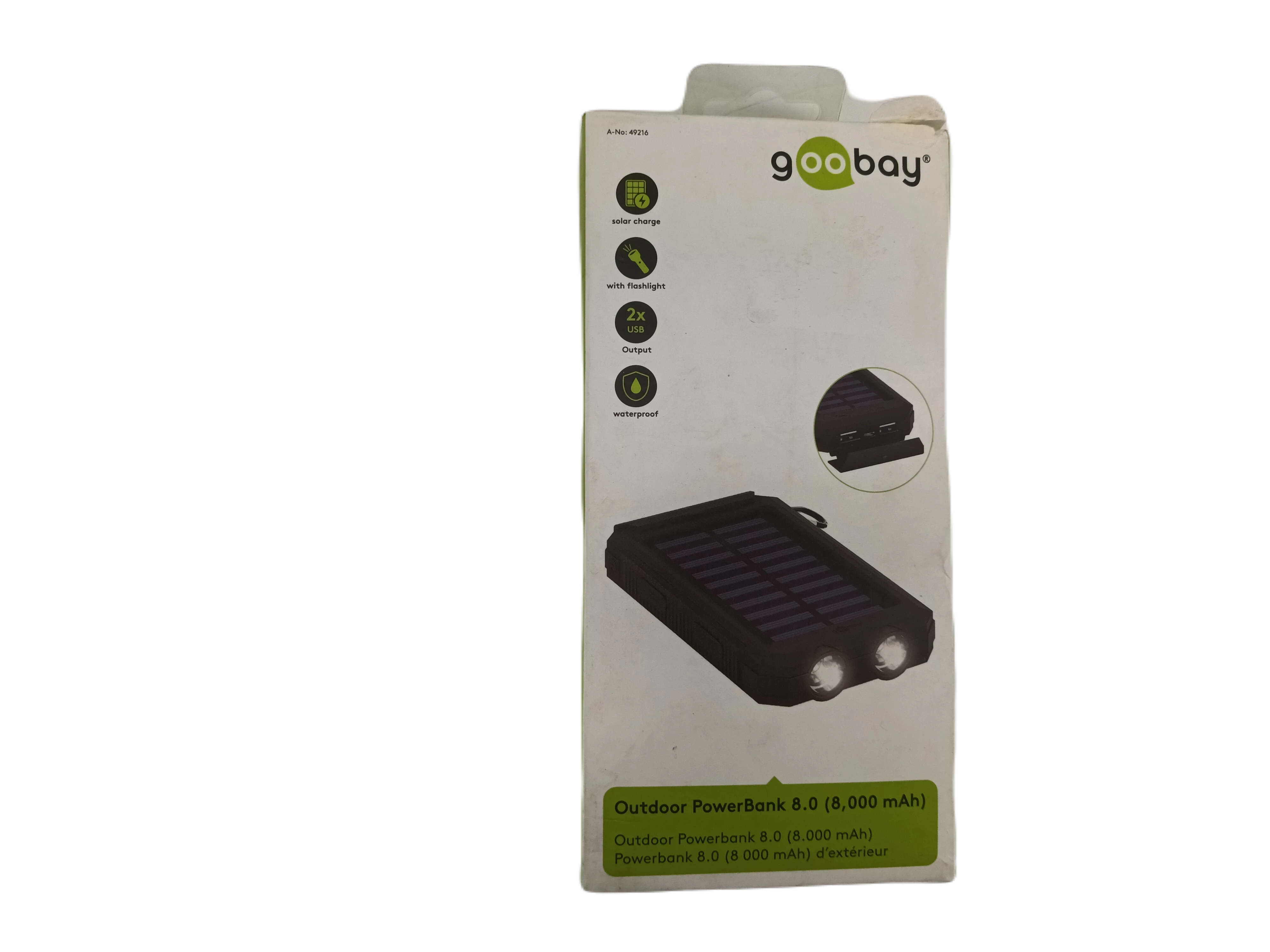 goobay Outdoor PowerBank 8.0 (8,000 mAh), black - for outdoor