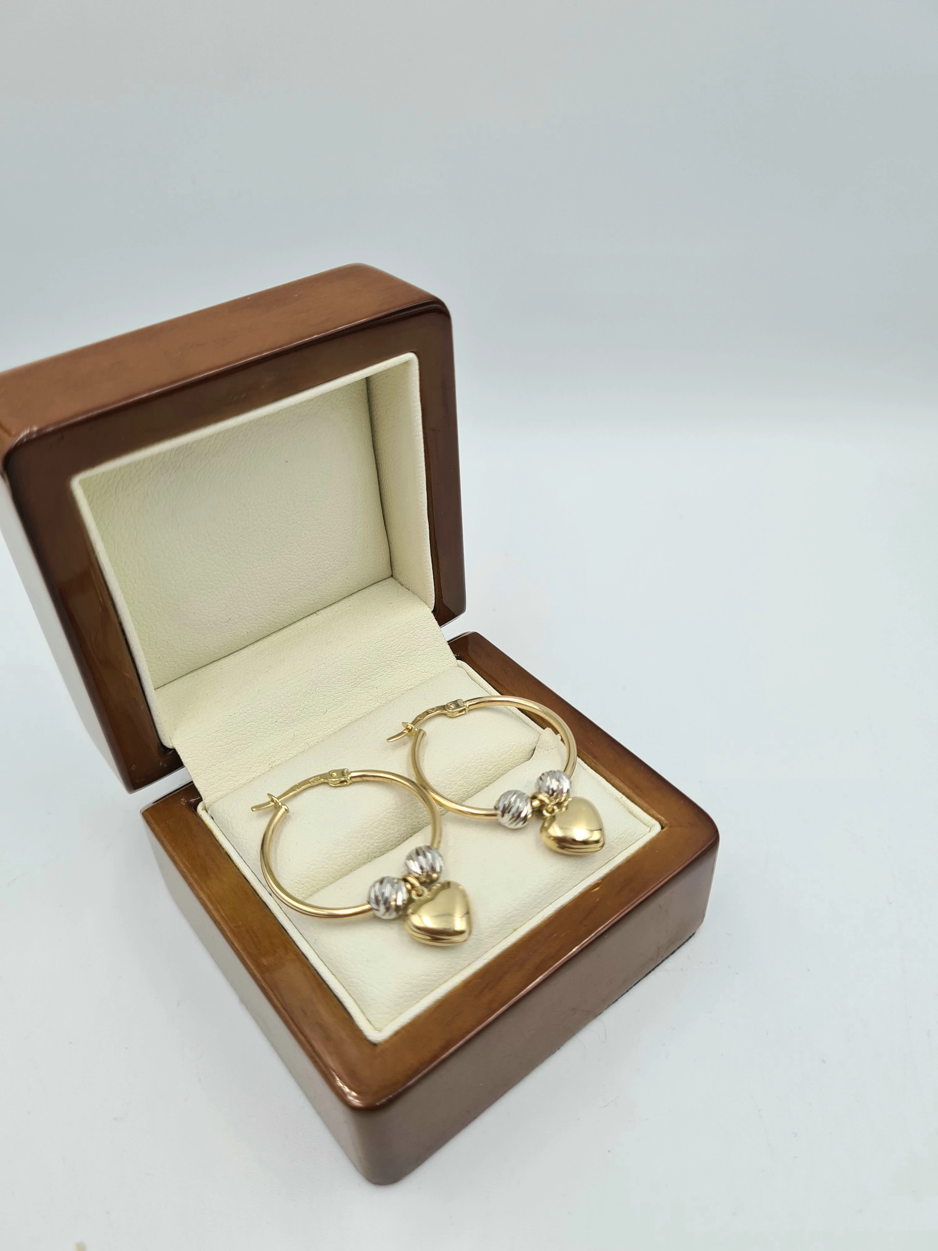 zlote-kolczyki-kola-serca-stan-uzywany