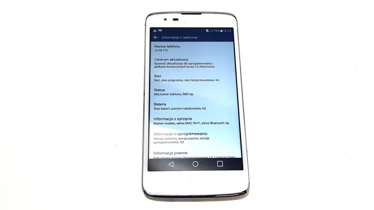 TELEFON LG K8 BIAŁY, USZKODZONE WEJŚCIE SIM