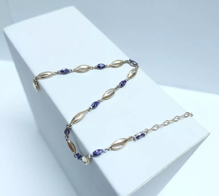 okazja-sliczna-zlota-bransoleta-kamienie-585-ean-gtin-645760640235