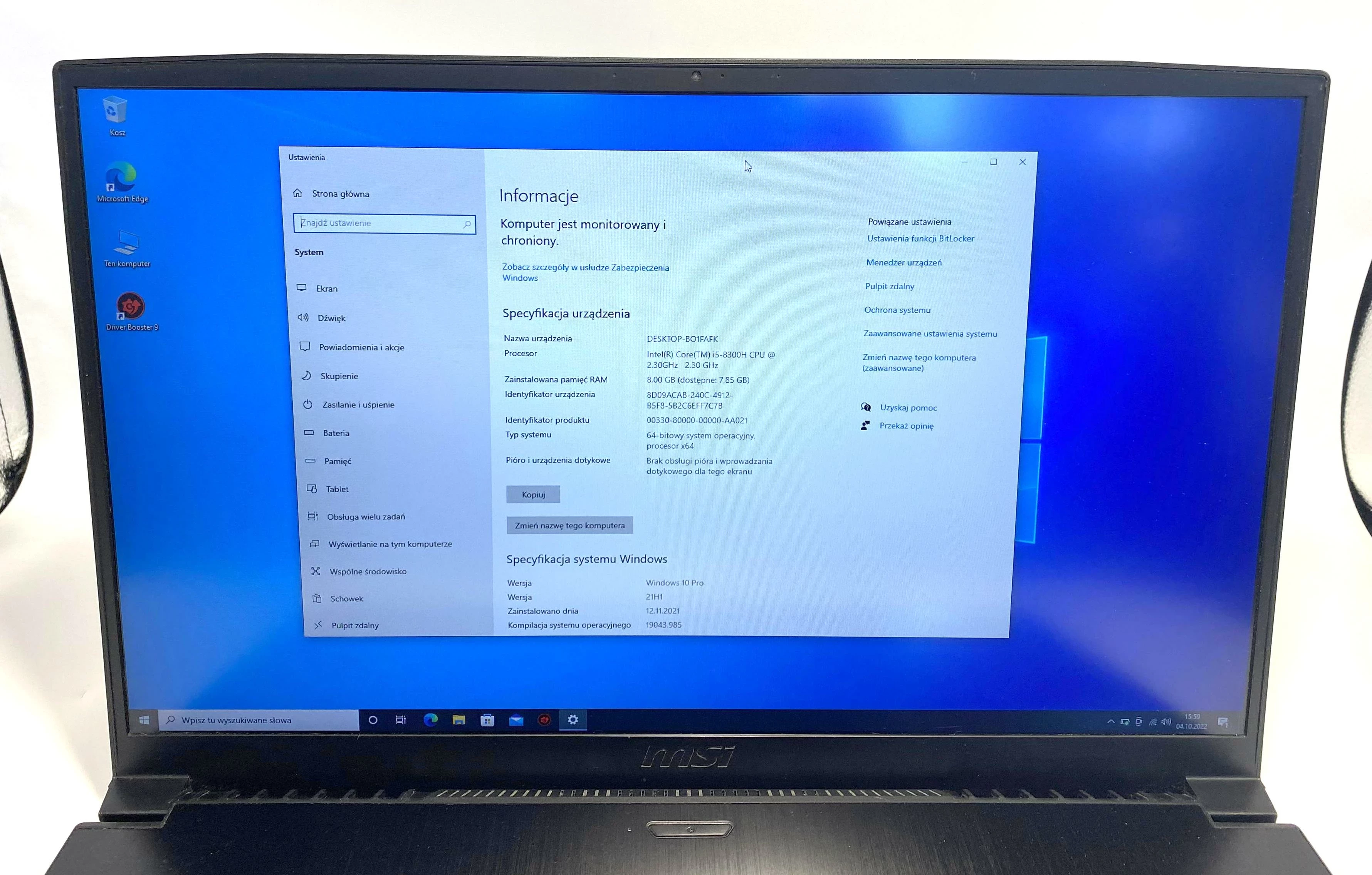laptop-msi-gf75-i5-8gb-gtx1050ti-240gbssd-win10-stan-uzywany