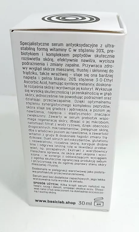 BASICLAB ANTYOKSYDACYJNE SERUM Z WIT.C 20% 30ML