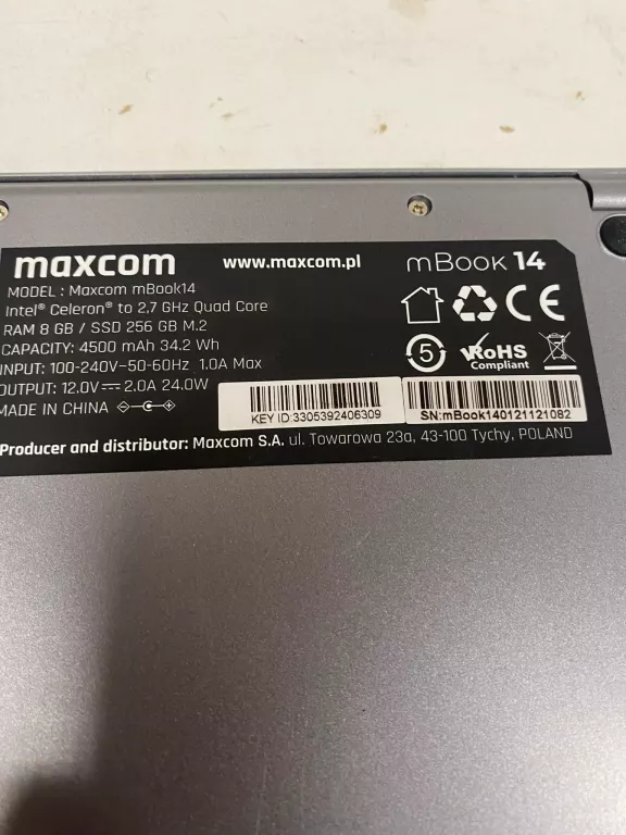 MAXCOM MBOOK14 KOMPLET GW:14/07/22 8GB/ 256SSD